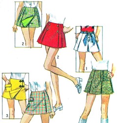 8698 SIMPLICITY 1970 SCOOTER SKIRT KILT 15'' LONG PATTERN 14 27''W,  10 24''W choice